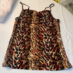 Sushi flower colorful, great neck, spaghetti strap top extra large